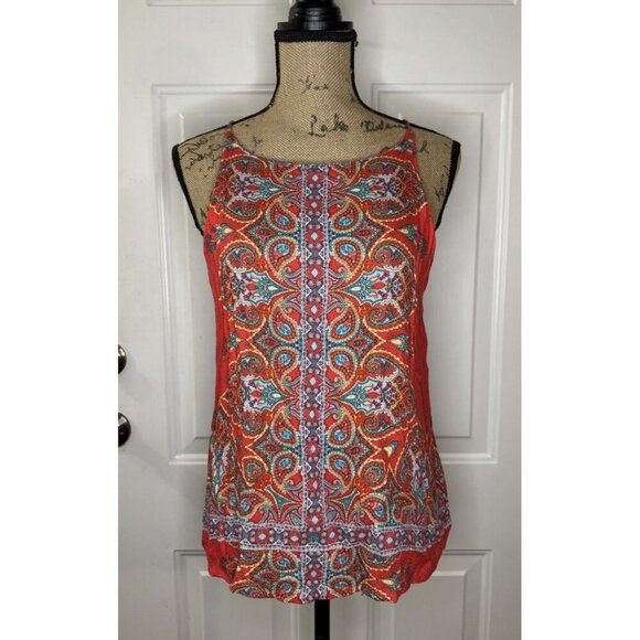 VERSE STITCH FIX Red Sleeveless Blouse Top Paisley Beach Boho Summer Y2k SMALL - Picture 1 of 8